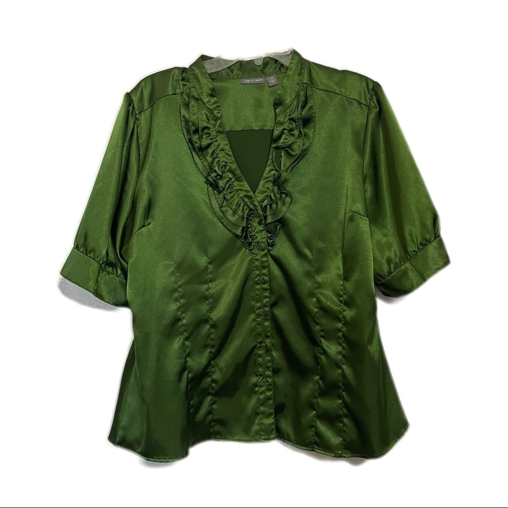 Apt. 9 - Green Satin Blouse